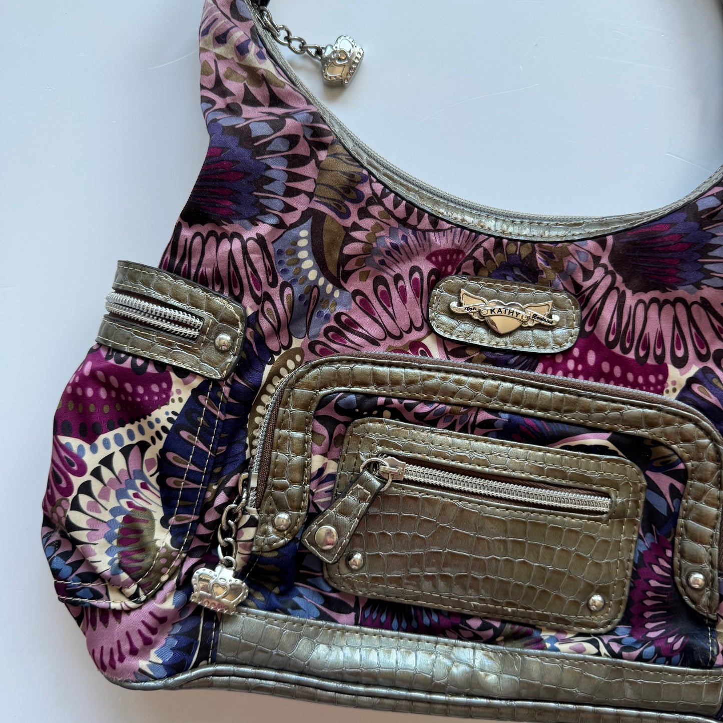 Kathy Van Zeeland Purple Shoulder Bag