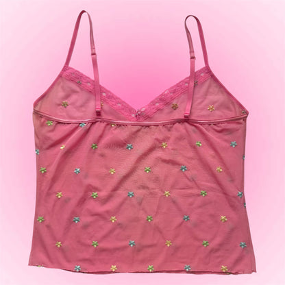 Pink Mesh Y2K Cami Top (S)