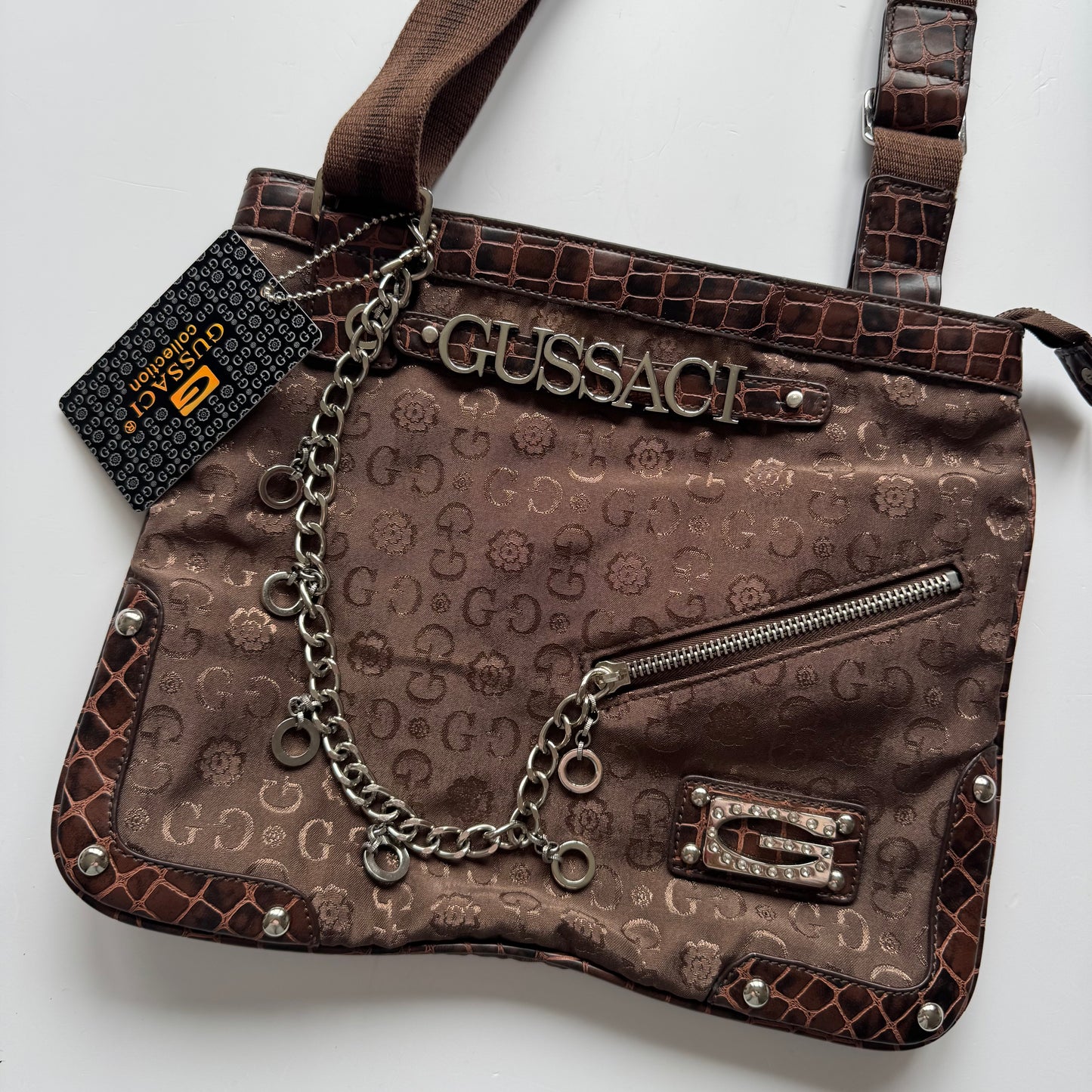 Brown Gussaci Crossbody Bag