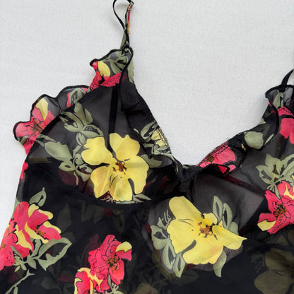 Black flower top (M)