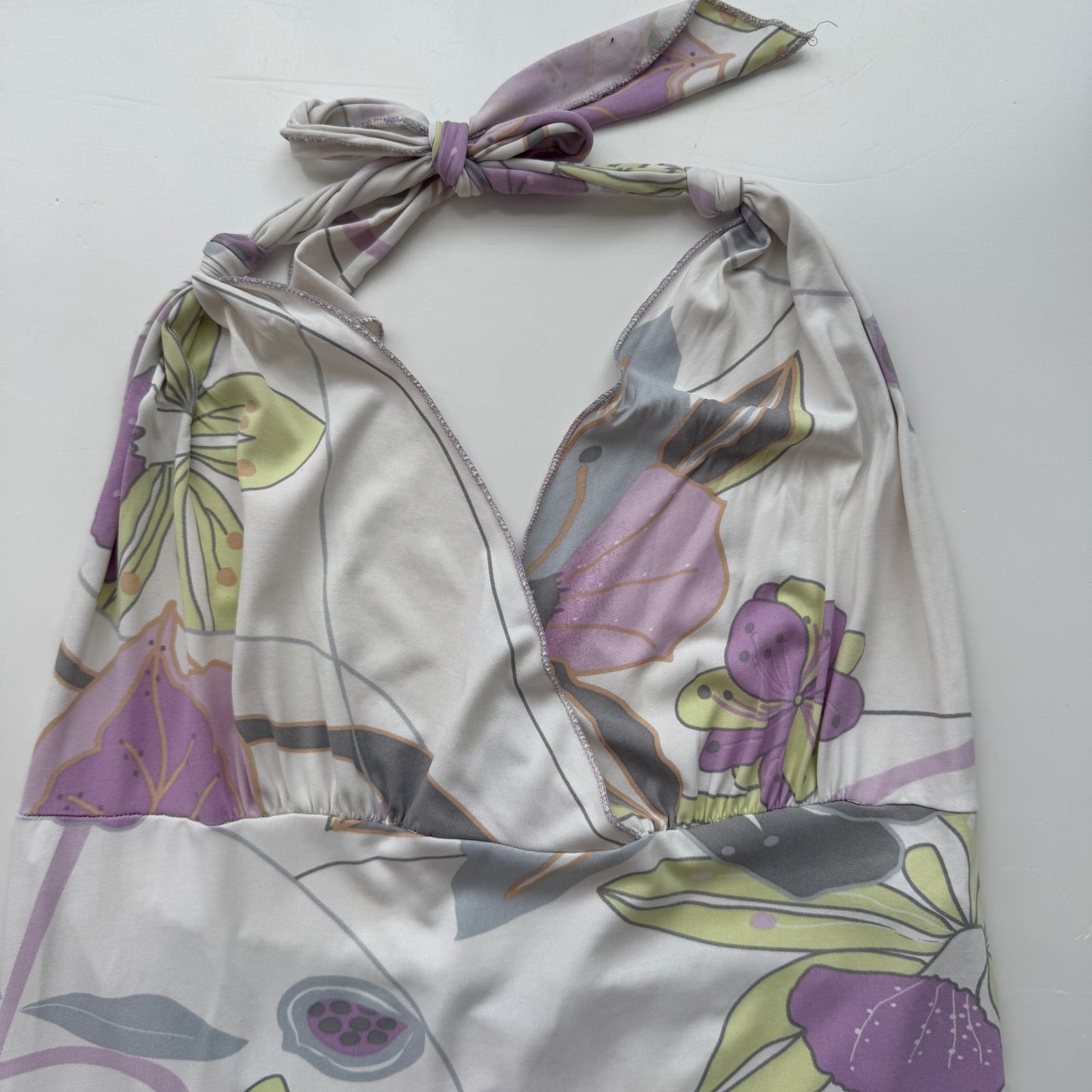 White Floral Vintage Dress (L)