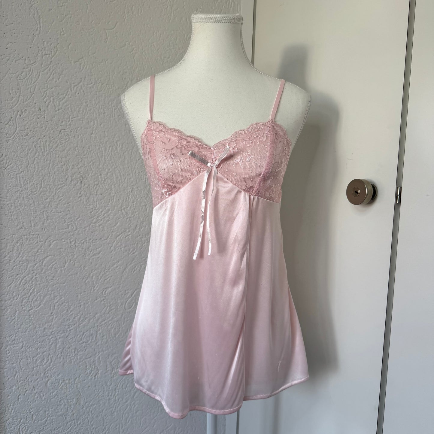 Light Pink Satin Lace Cami (S)