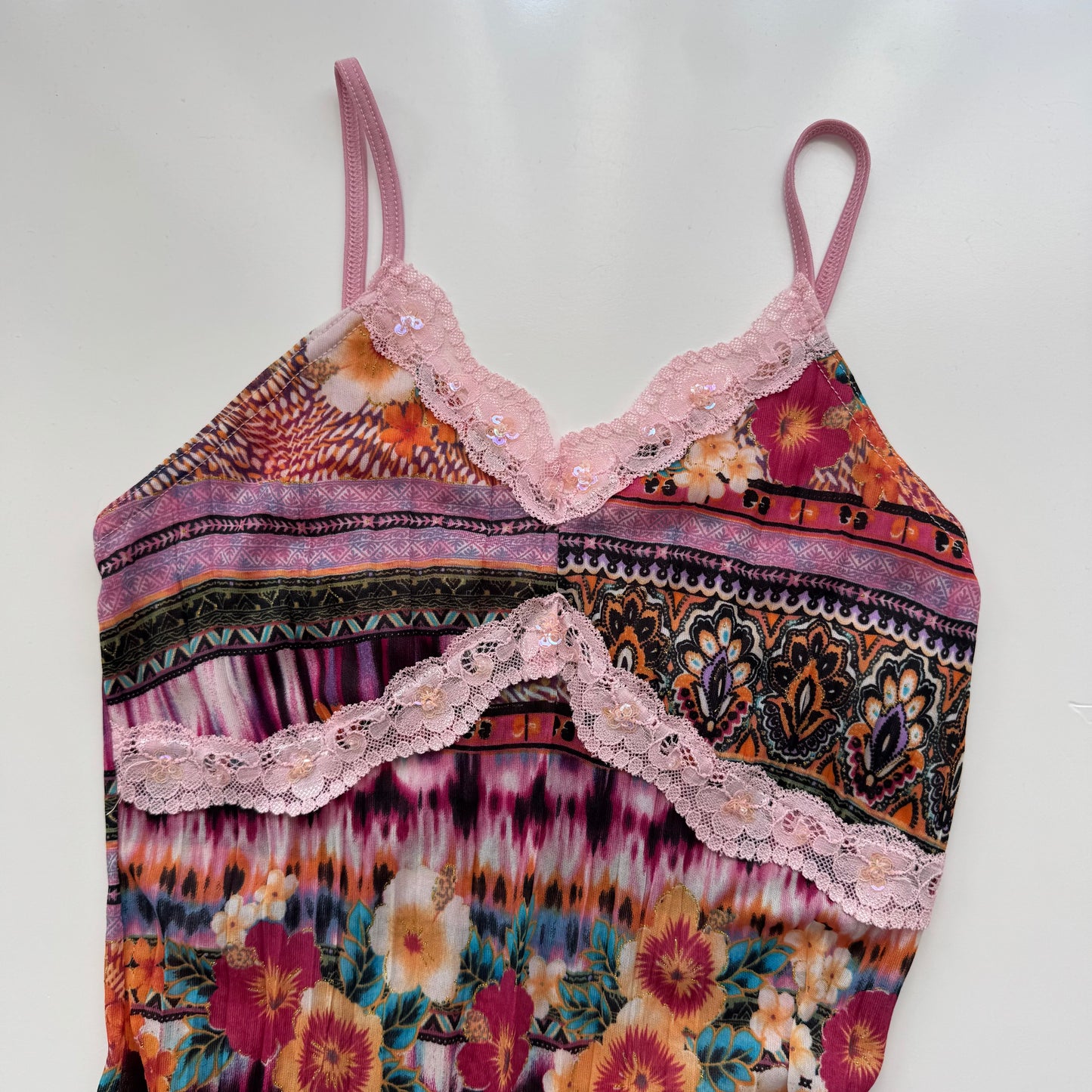 Y2k floral lace cami (S)