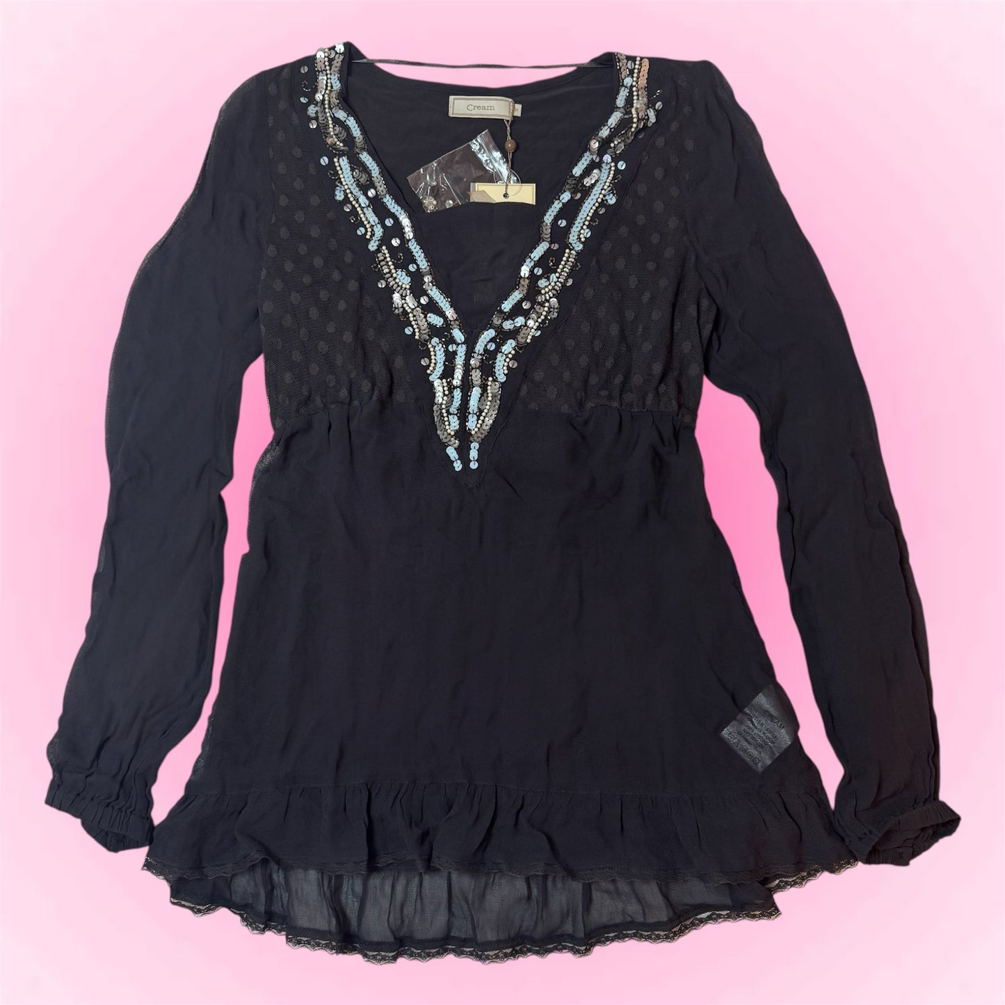 Embellished Y2K Tunic Top (M)