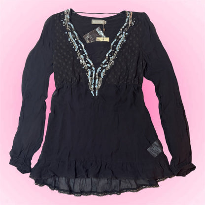 Embellished Y2K Tunic Top (M)