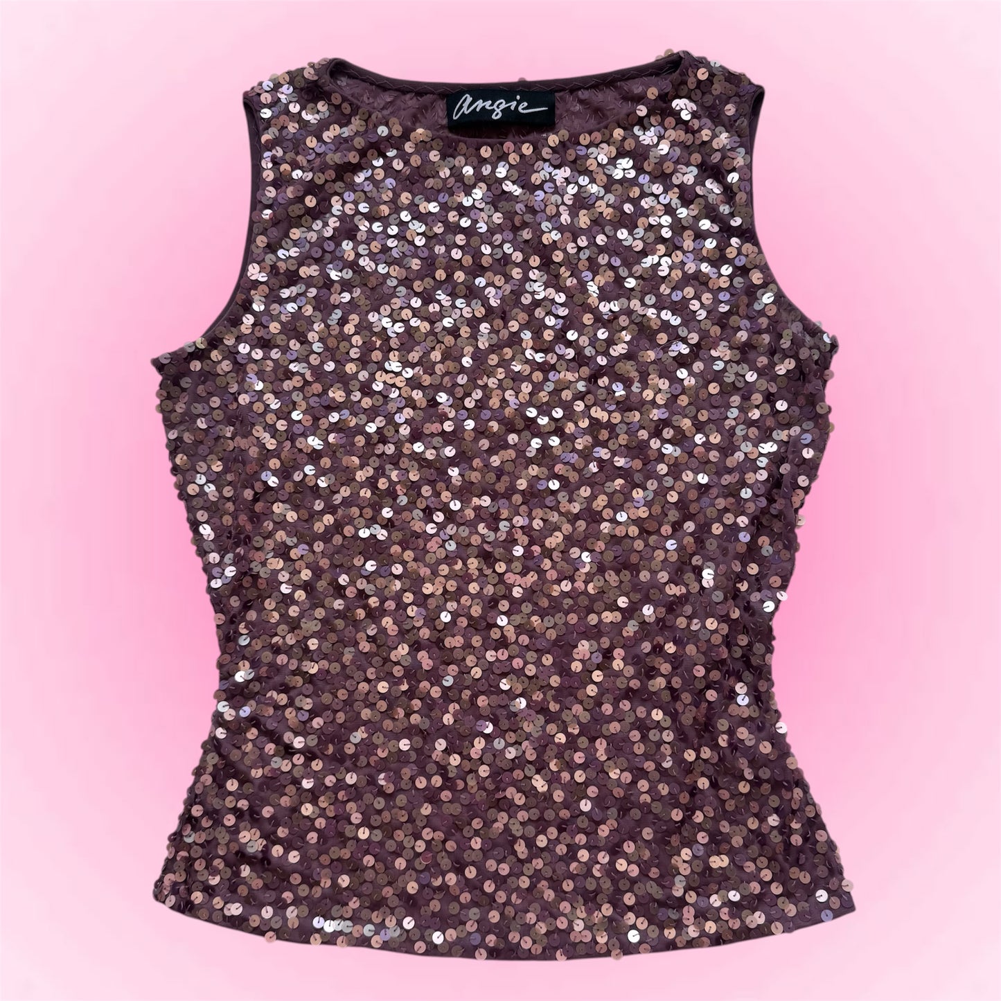 Purple Sequin Y2K Tank Top (S/M)