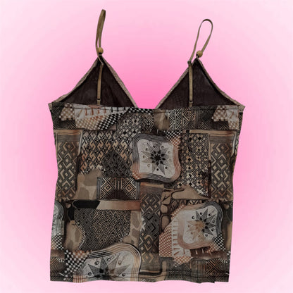 Brown Y2k cami top (L)