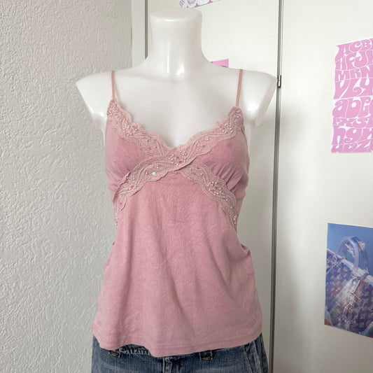 Pink coquette sequin top (L)