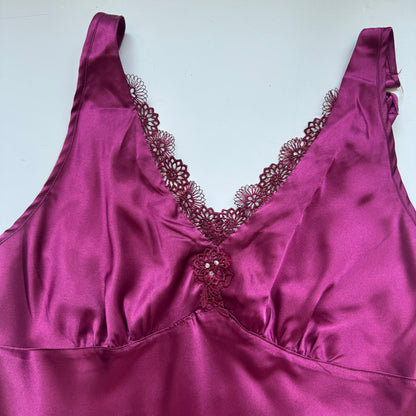 Pink Satin Ruffle Cami (S)