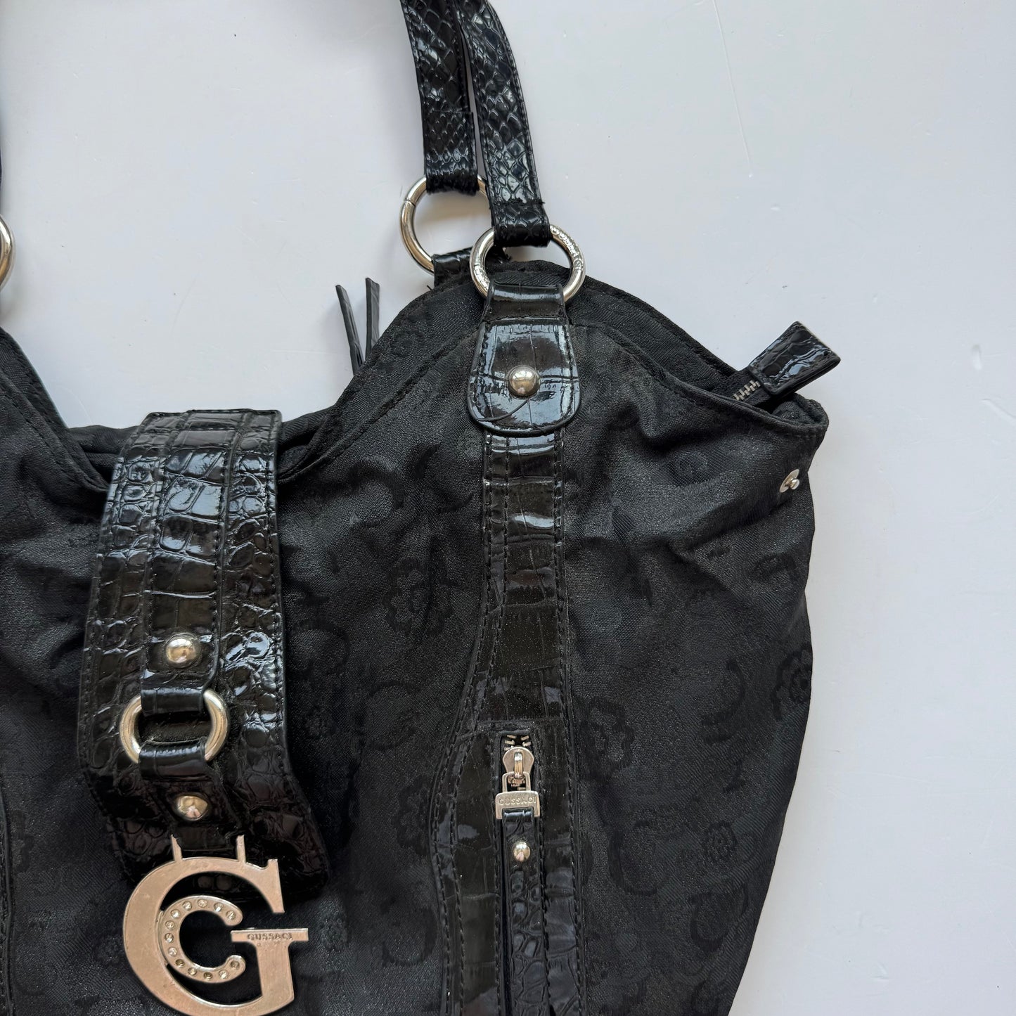 Vintage Black Gussaci Shoulder Bag