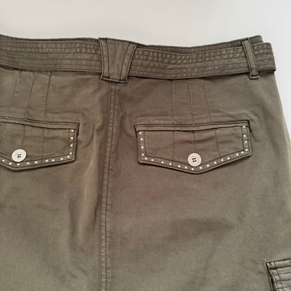 Green Y2k rhinestone skirt (M)