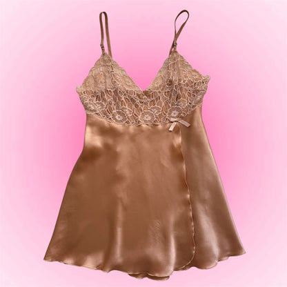 Satin Lace Slip Dress (M)