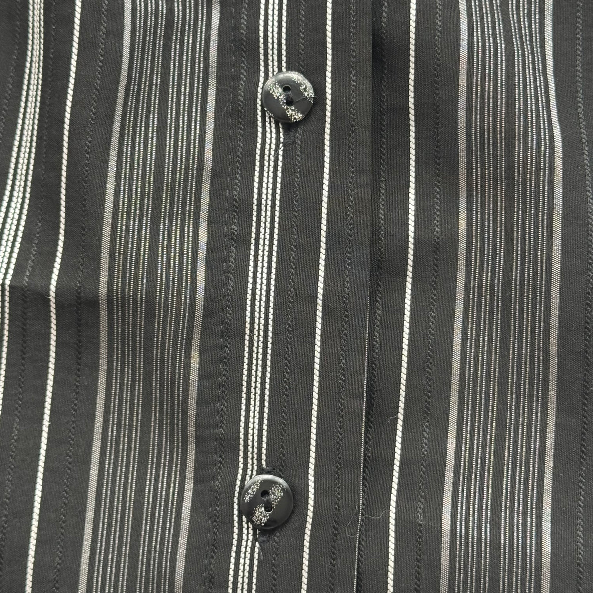Black Striped Y2K Fitted Blouse (S)