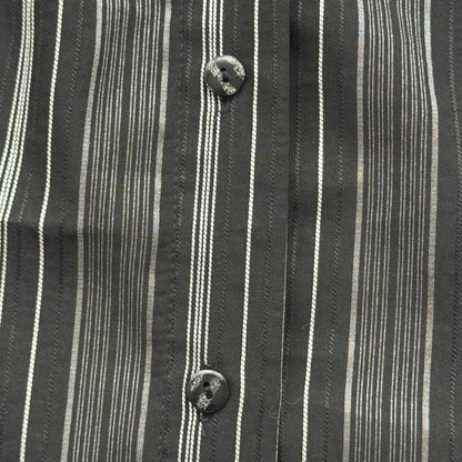 Black Striped Y2K Fitted Blouse (S)