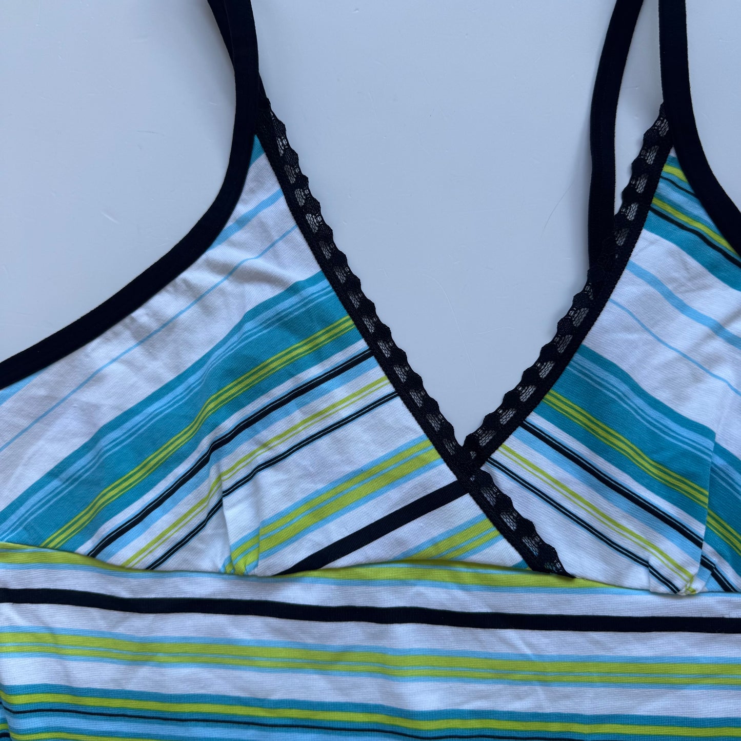 Blue Striped Halter Y2K Cami Top (S/M)