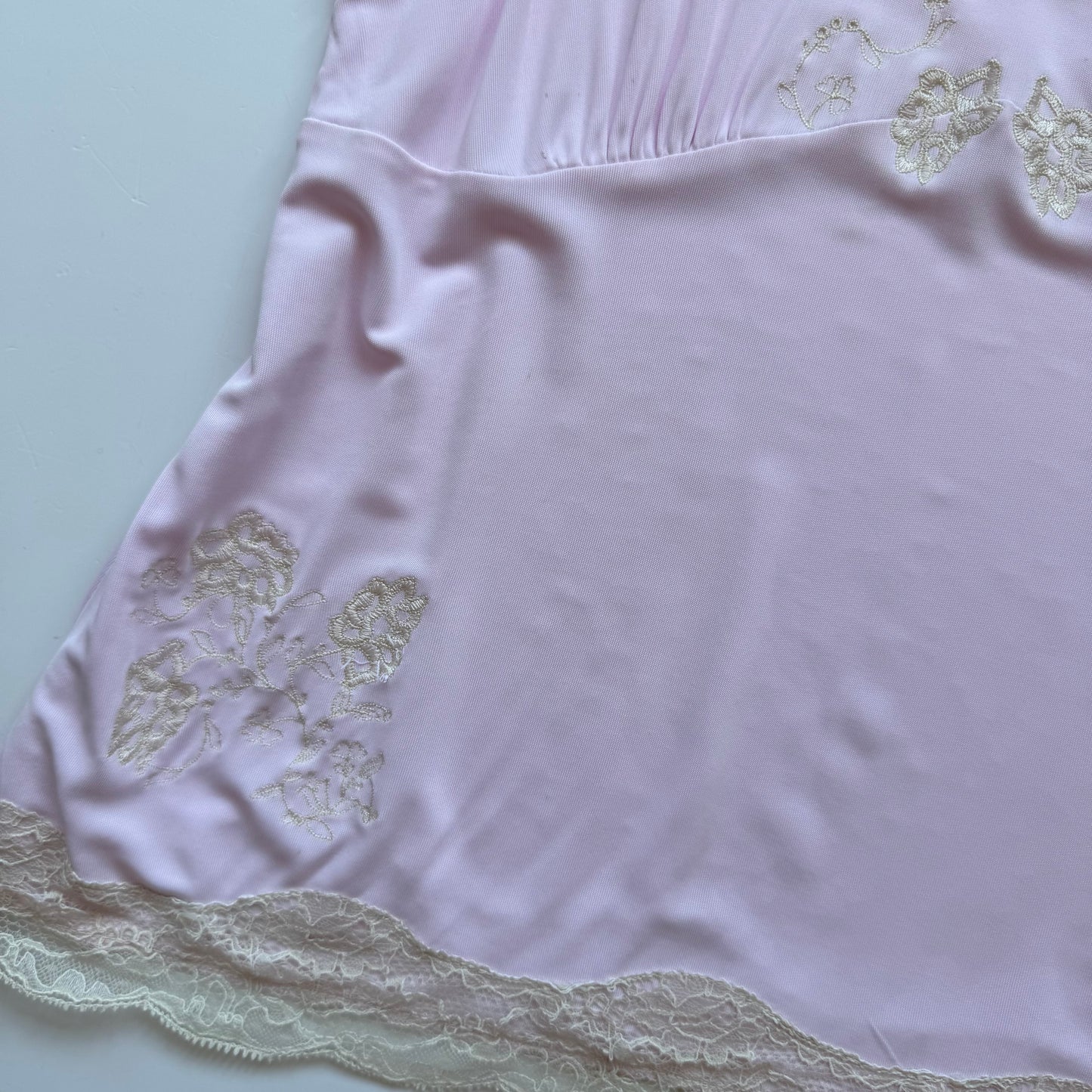 Pink Lace Trim Babydoll Cami (S)