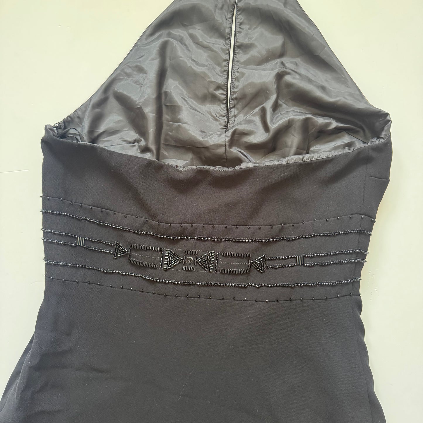 Elegant Black Halter Dress (XS/S)