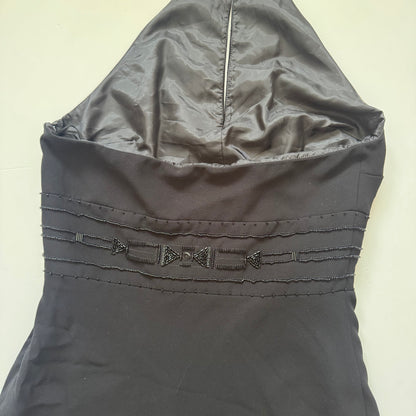 Elegant Black Halter Dress (XS/S)