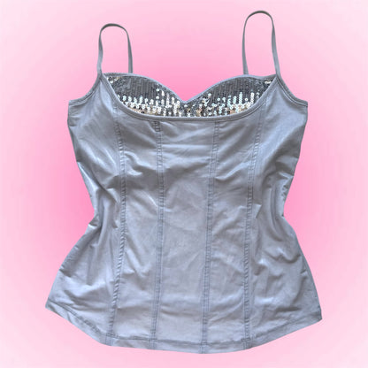 Silver Sequin Top (M)