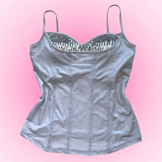 Silver Sequin Top (M)