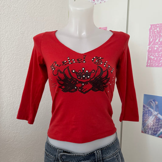 Cool red Y2k shirt (XS/S)