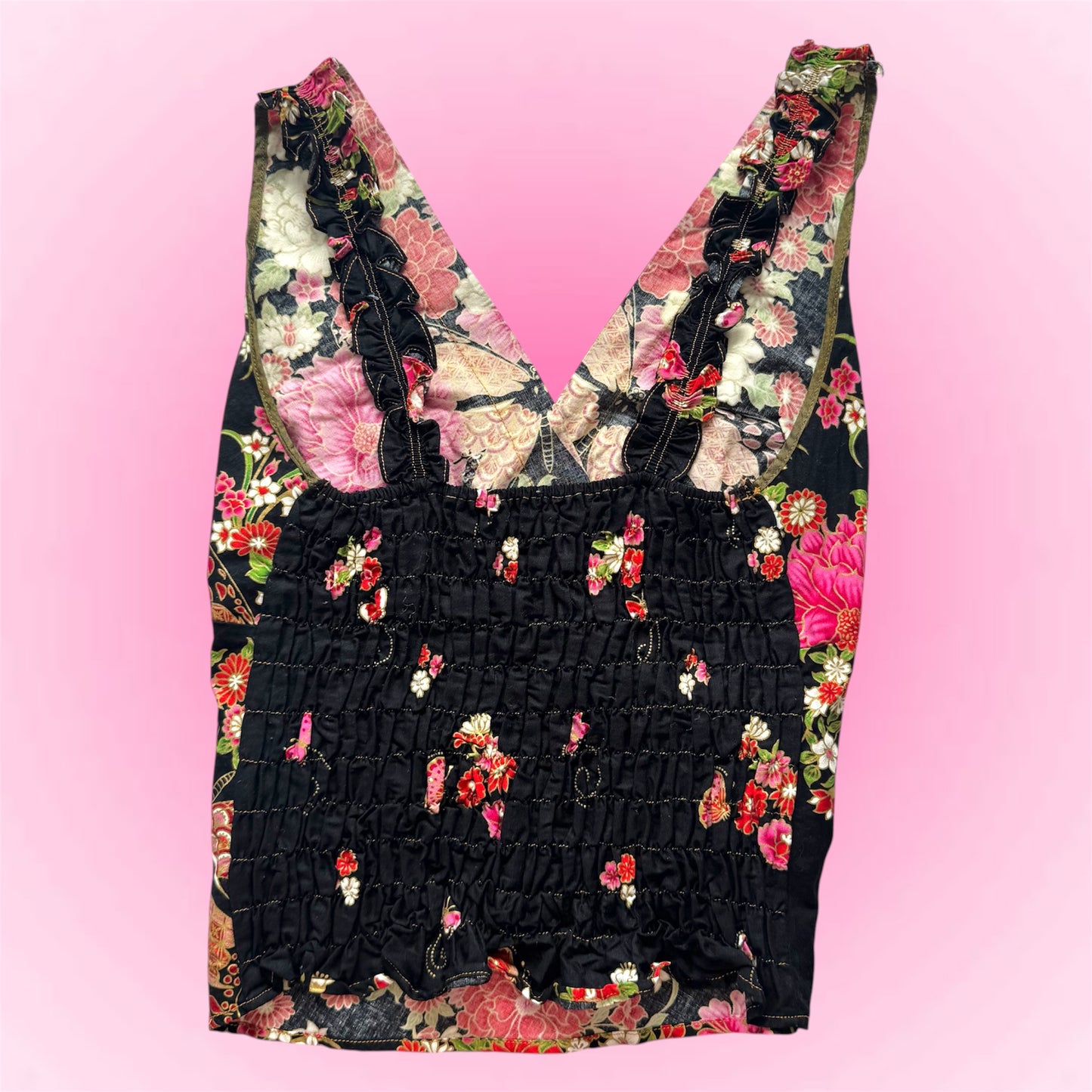 Floral Y2K Sleeveless Top (S)