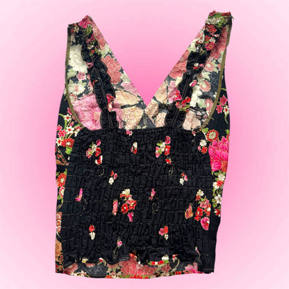 Floral Y2K Sleeveless Top (S)