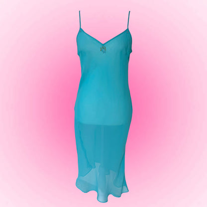 Turquoise Sheer Vintage Dress (M/L)