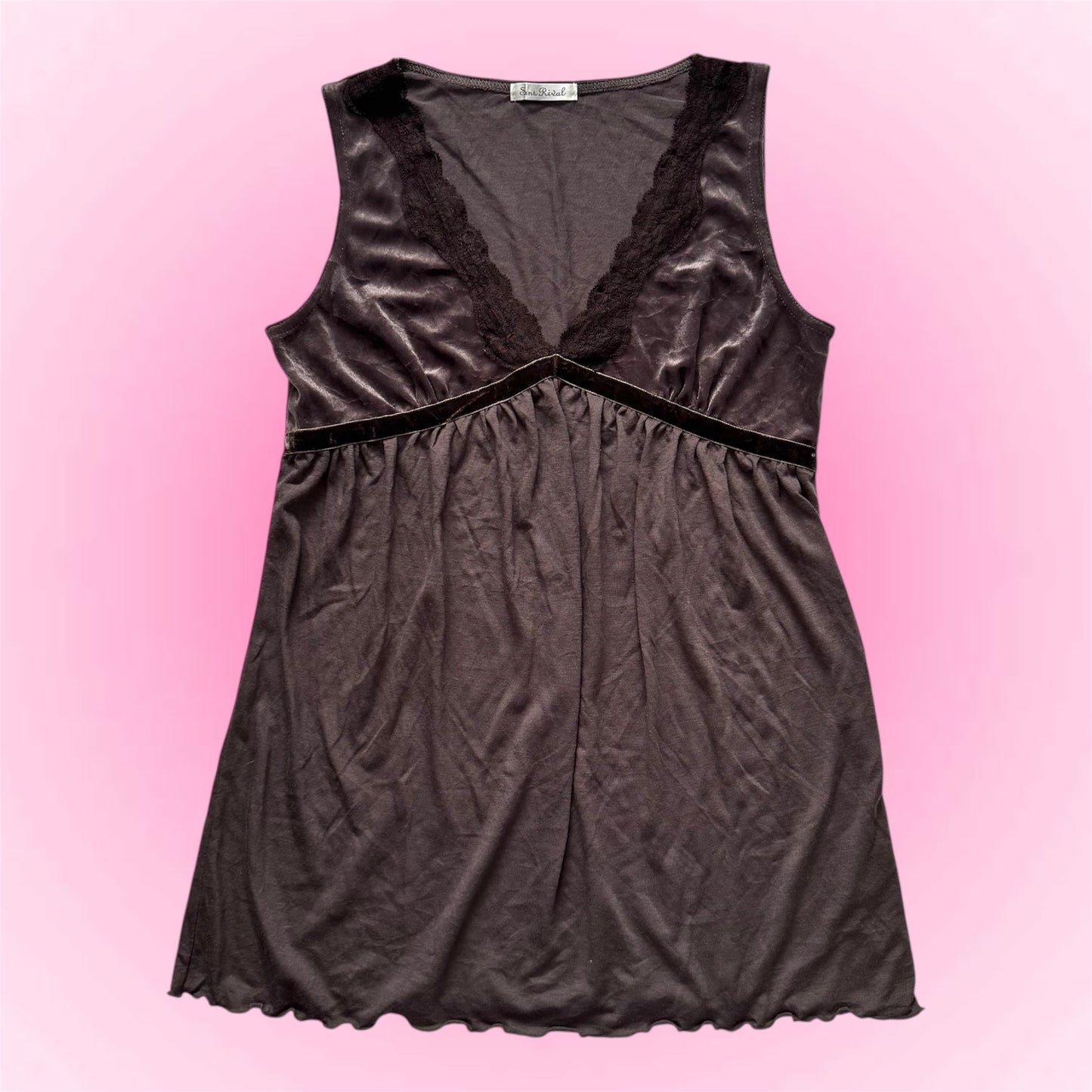 Brown babydoll top (M)