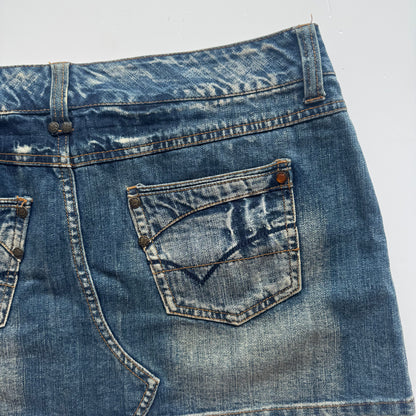 Y2k denim mini skirt (M)