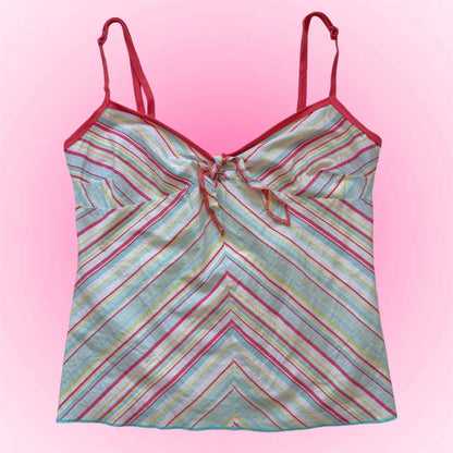 Pastel Striped Y2K Cami Top (XS)
