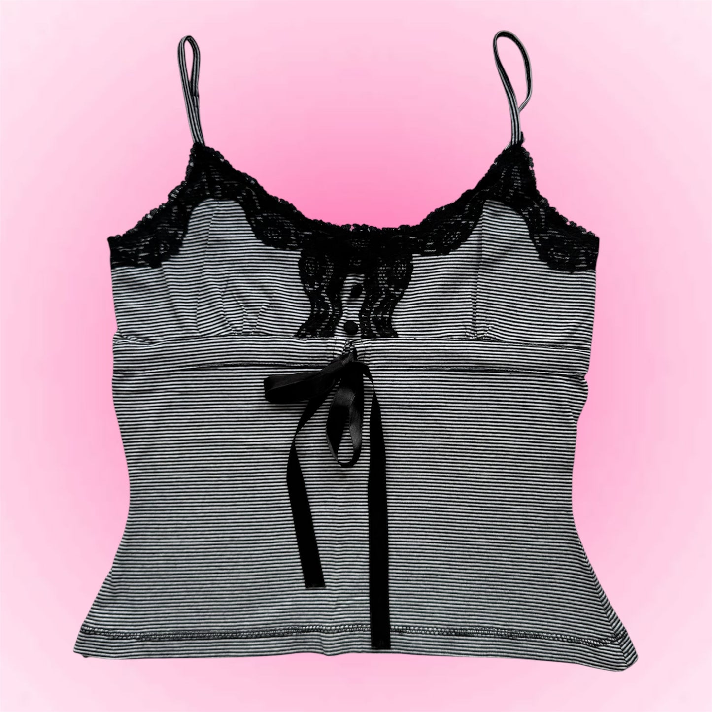 Striped Lace Trim Cami (S)