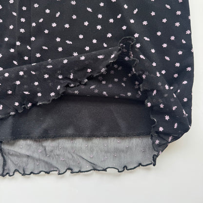 Black Flower Midi Skirt (S)