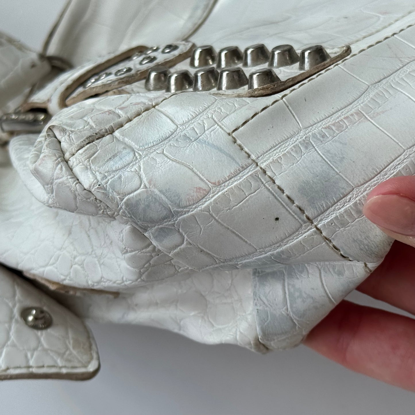 Kathy Van Zeeland White Y2K Shoulder Bag