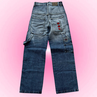 Light Blue Y2k Streetwear Cargo Jeans (XS)