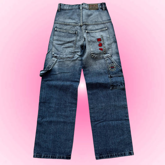 Light Blue Y2k Streetwear Cargo Jeans (XS)
