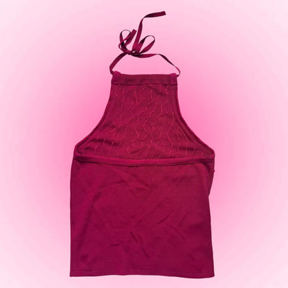 Burgundy Sequin Halter Top (S/M)