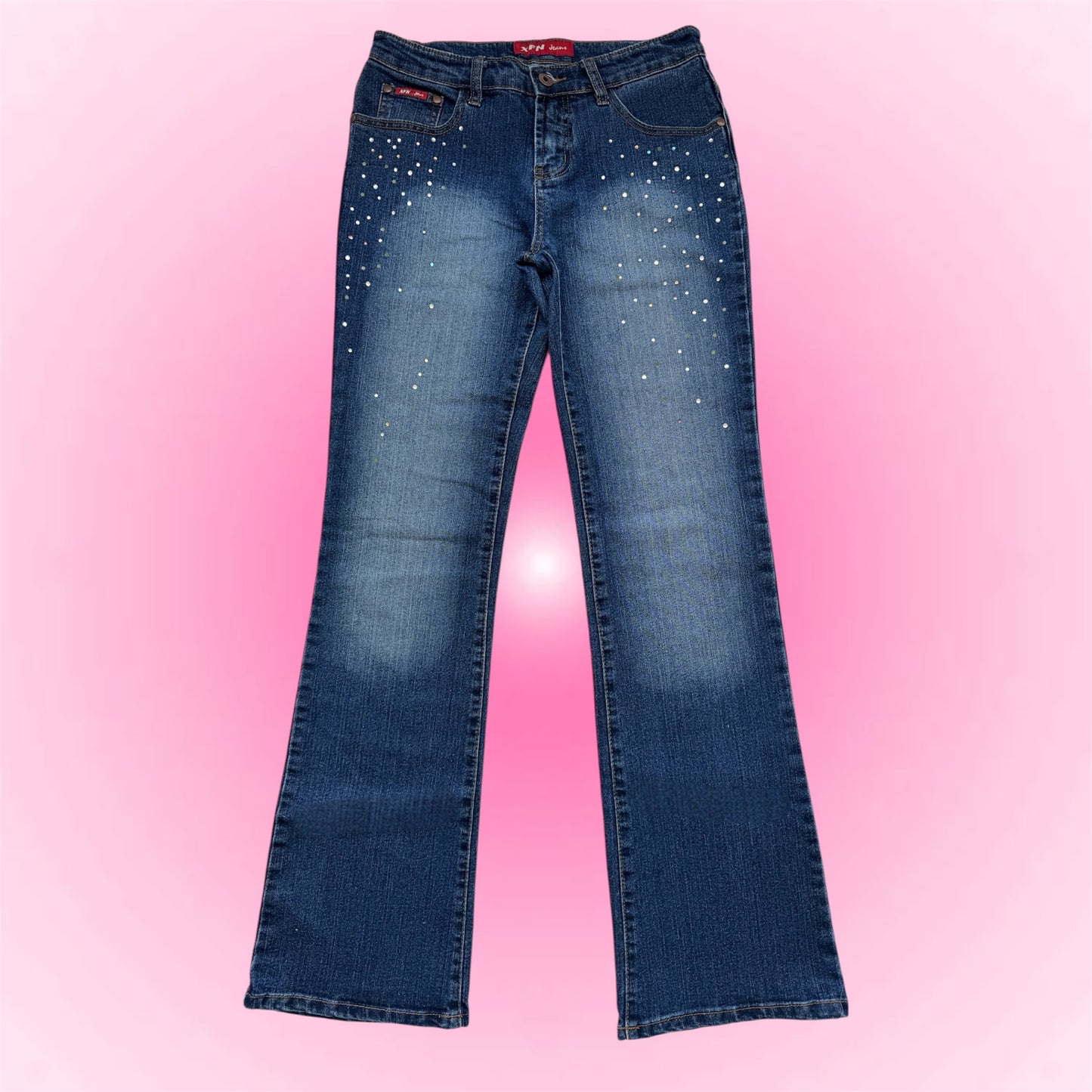 Y2k rhinestones jeans (M)