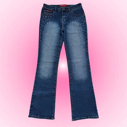 Y2k rhinestones jeans (M)