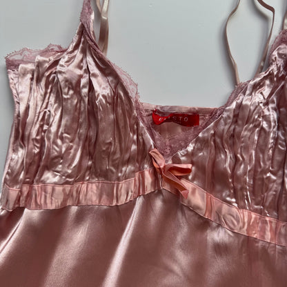 Pink Satin Lace Cami (S)