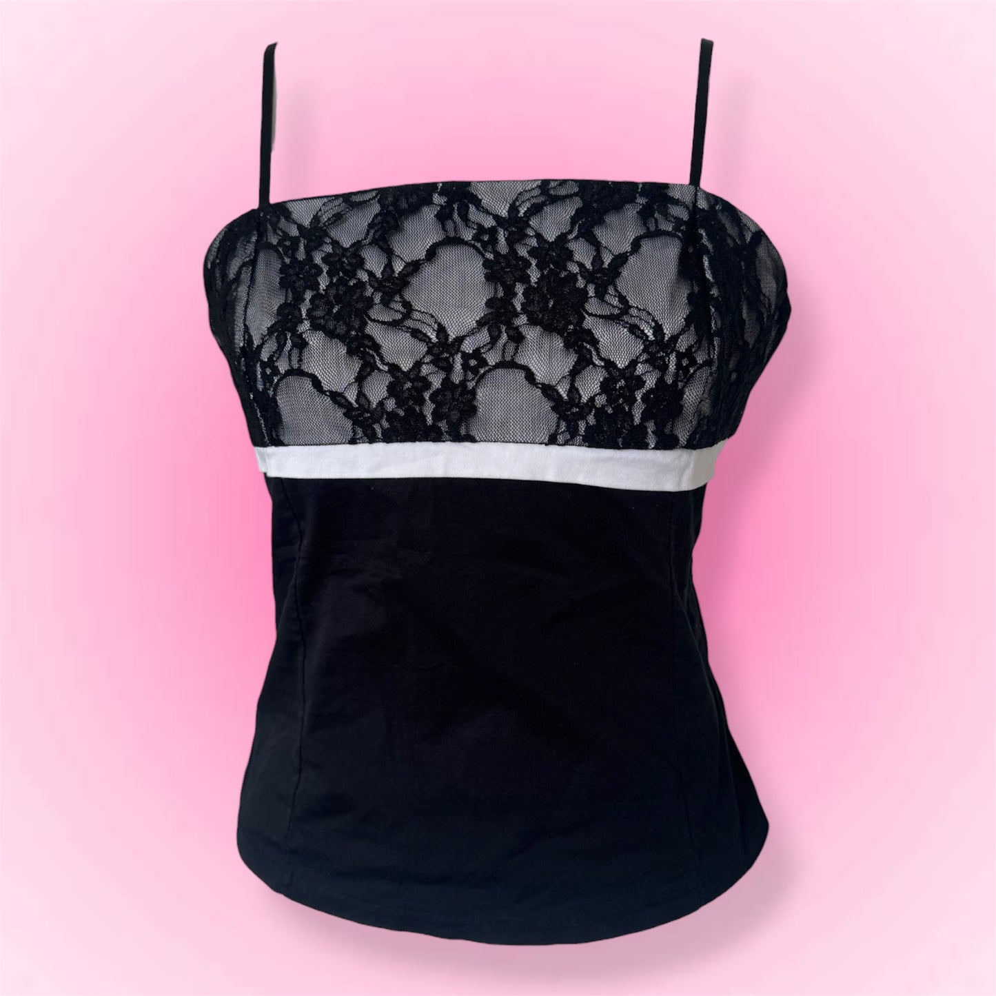 Black Lace Y2K Top (XS/S)