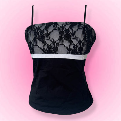 Black Lace Y2K Top (XS/S)