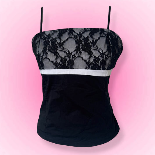 Black Lace Y2K Top (XS/S)