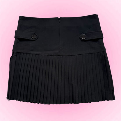 Black Pleated Mini Skirt (S)