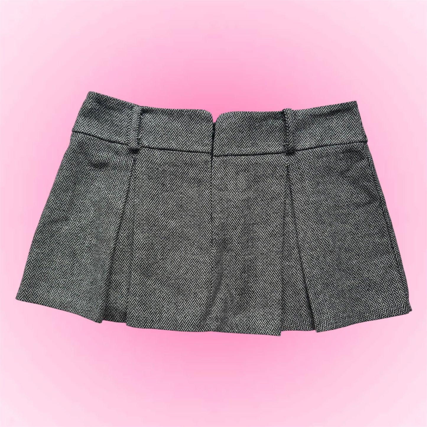 Grey Pleated Mini Skirt (M)
