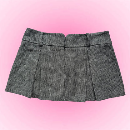 Grey Pleated Mini Skirt (M)