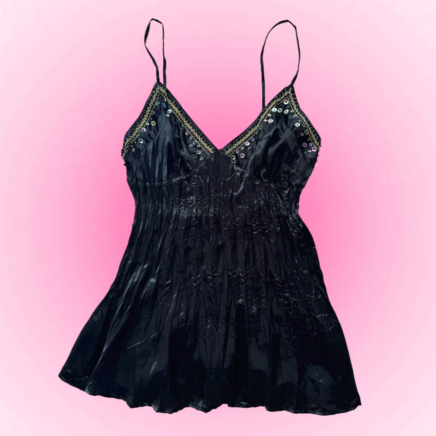 Black beaded top (M)