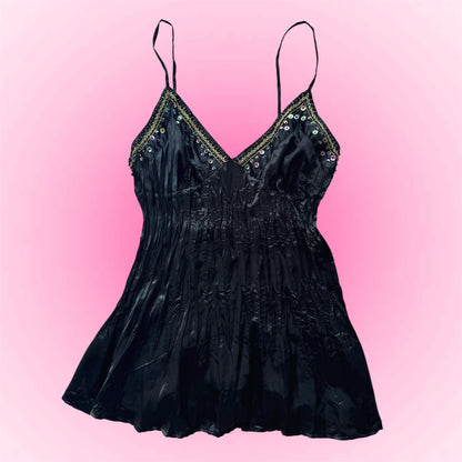 Black beaded top (M)