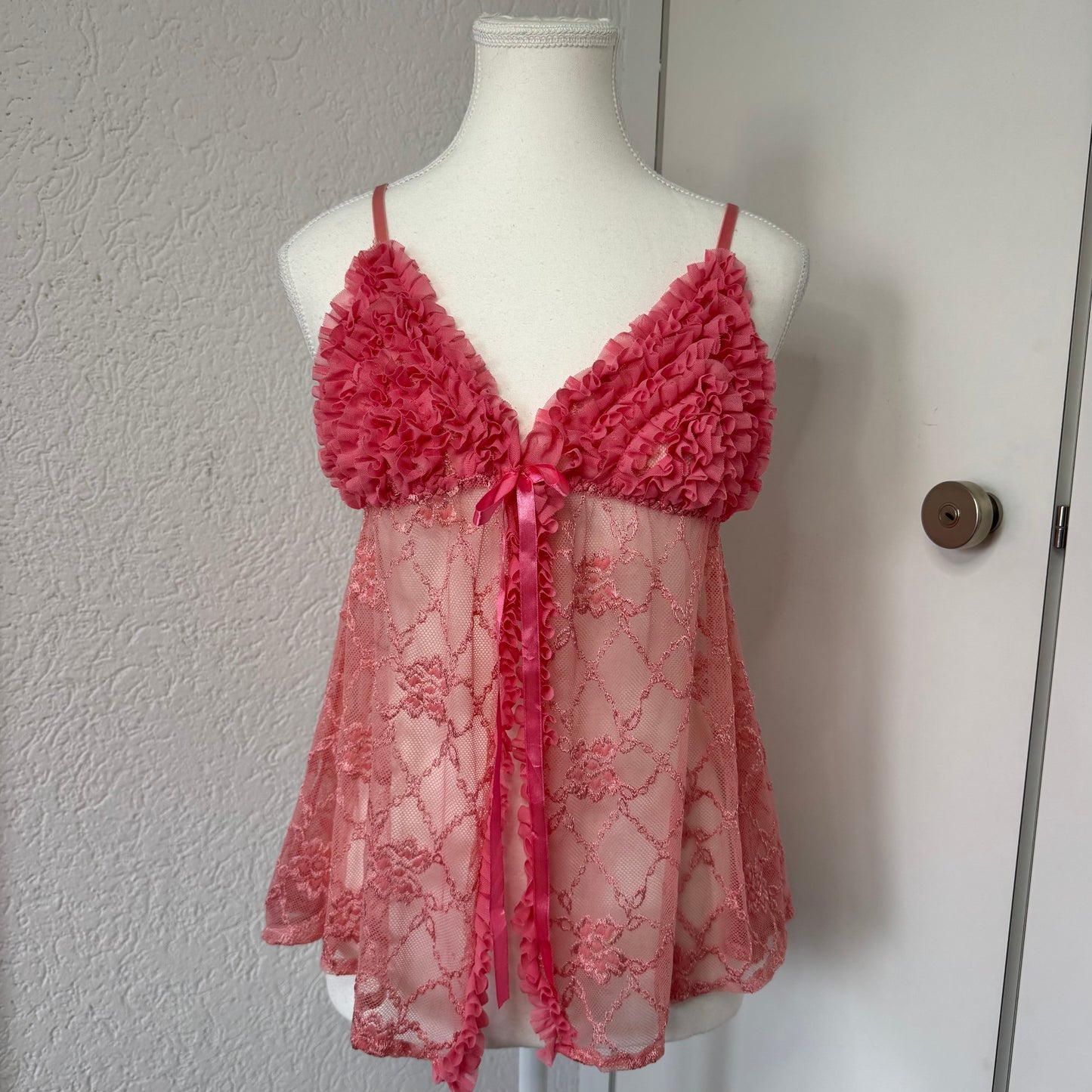 Pink Lace Babydoll Cami (S/M)