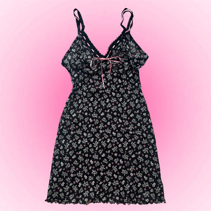 Black Y2k Mesh Dress (XS/S)